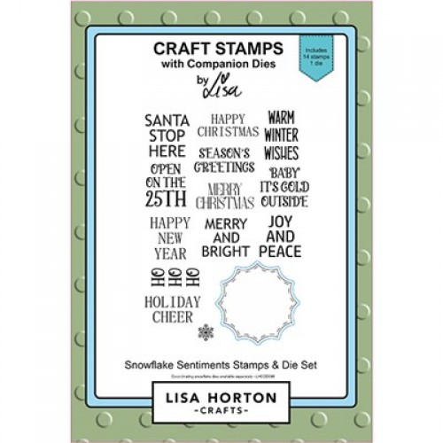 snowflake sentiment stamps & die set  - by lisa horton LHCCD095